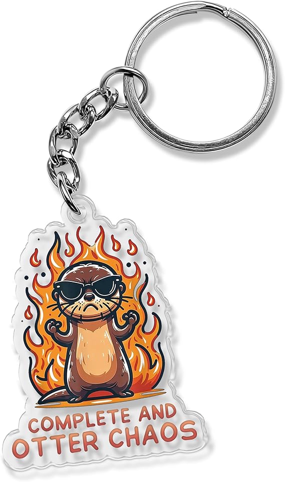 QUINNIAN Funny Keychain 2 Inches Adult Sarcastic, Humor Animal Acrylic Material, Key Ring Accessories（2