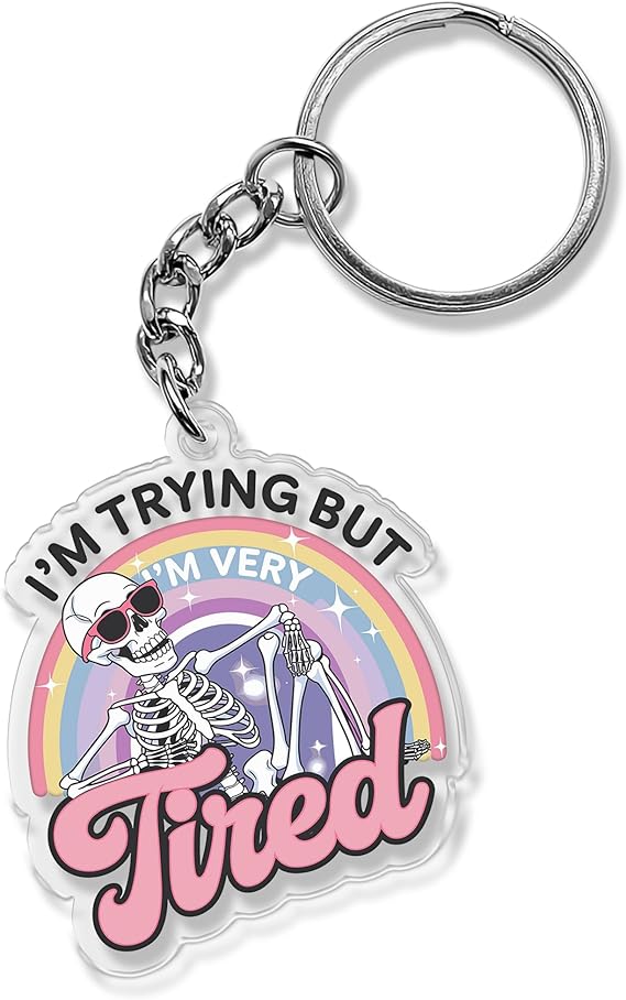 QUINNIAN Funny Keychain 2 Inches Adult Sarcastic, Humor Animal Acrylic Material, Key Ring Accessories（2